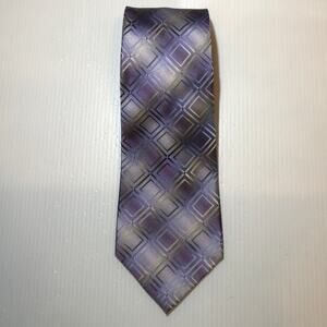 Stafford Purple Geometric Silk Classic Wide Men Necktie